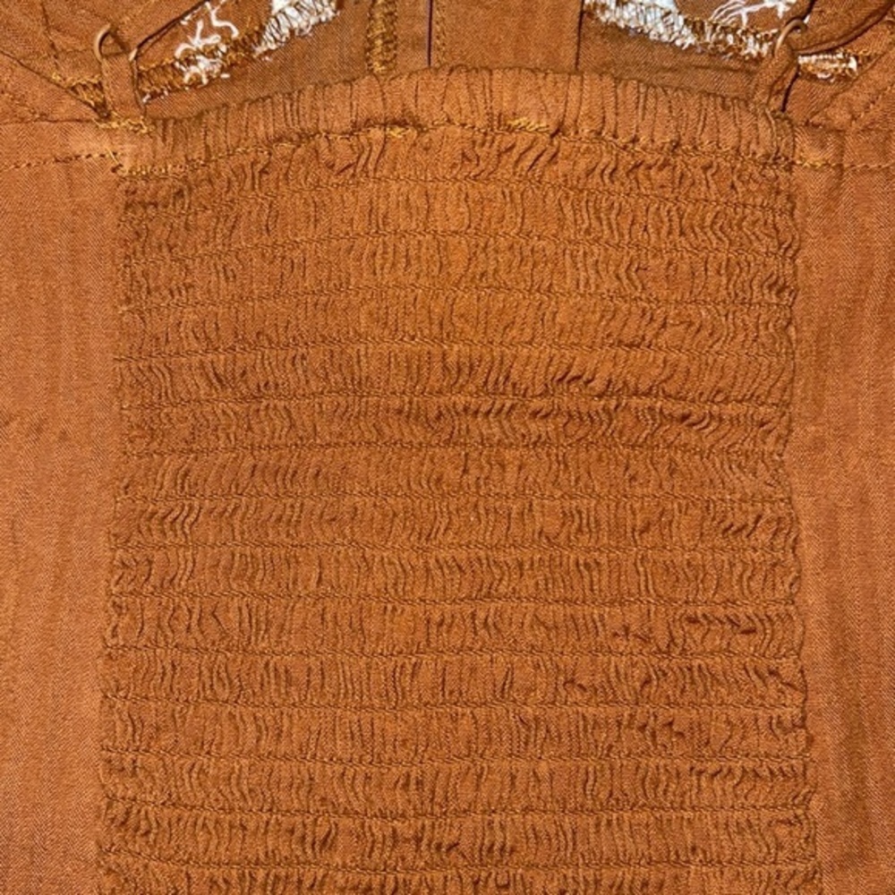Free People Cottagecore Cami Terracotta NEW SOLD OUT Pearl Button Up XS Lace - Picture 9 of 10